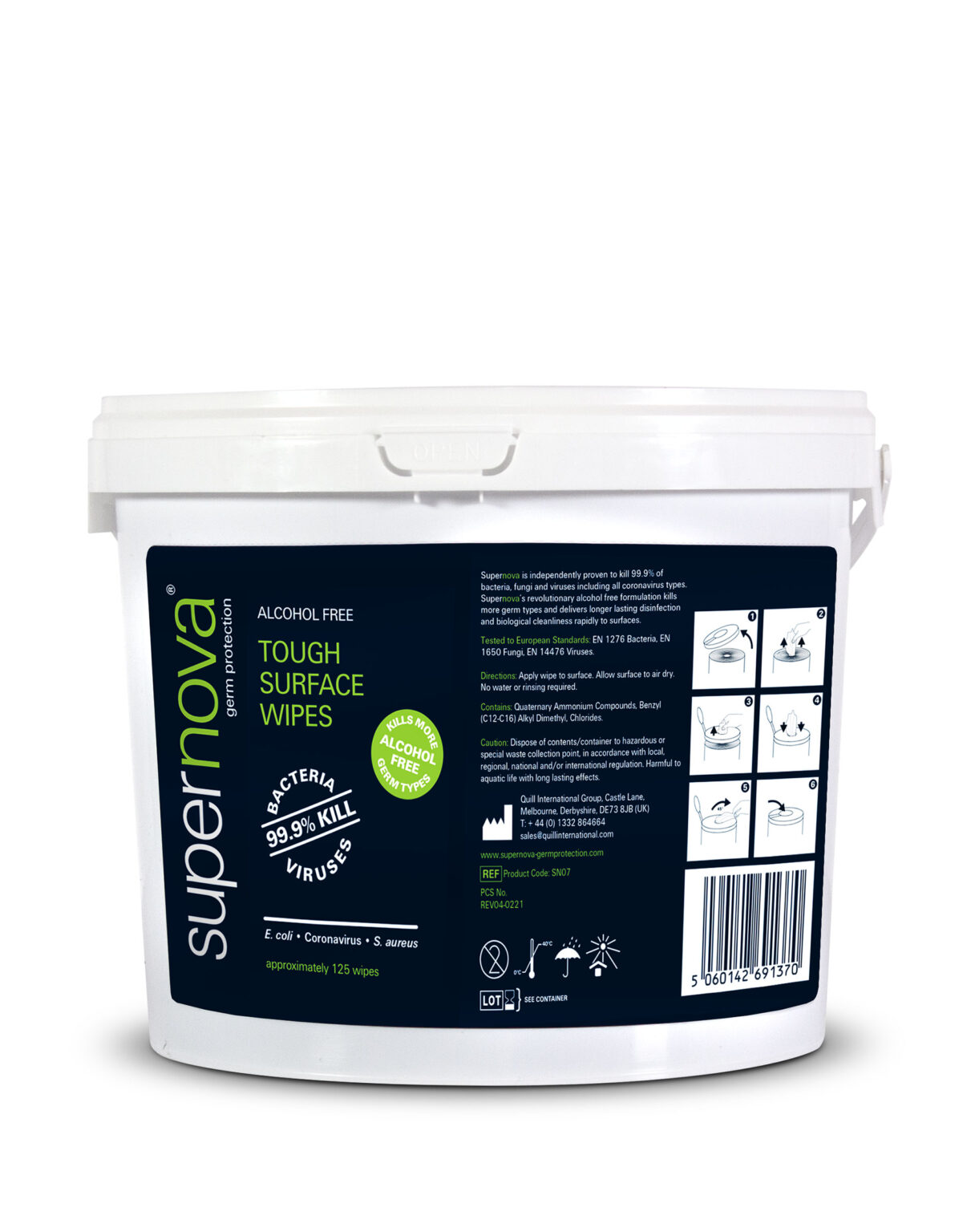 Tough Surface Wipes 4 x 125 Wipes Supernova Germ Protection